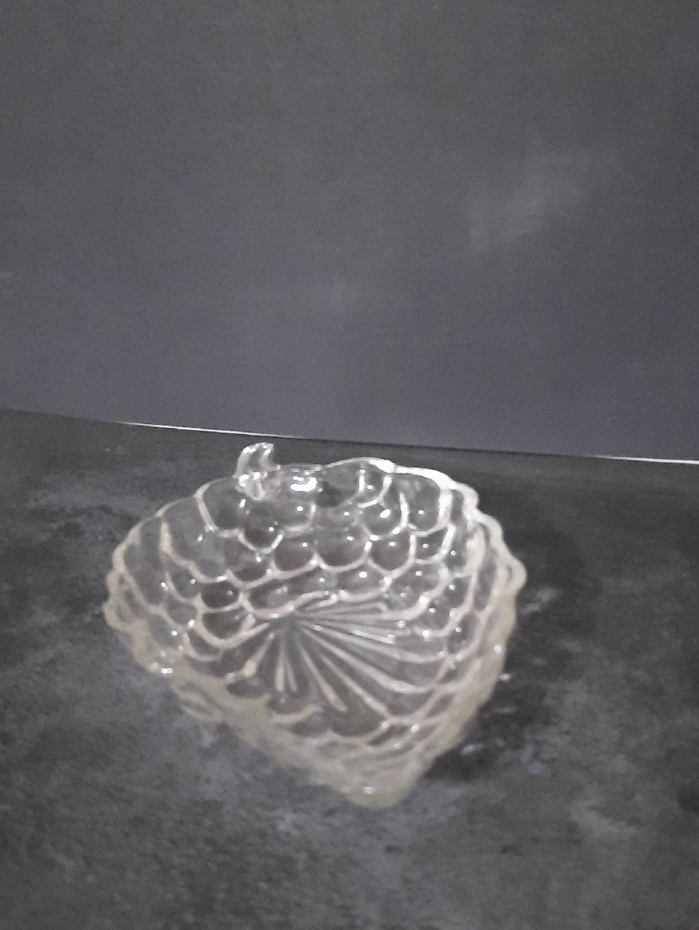 Anchor Hocking Clear Grape Cluster Glass Dish